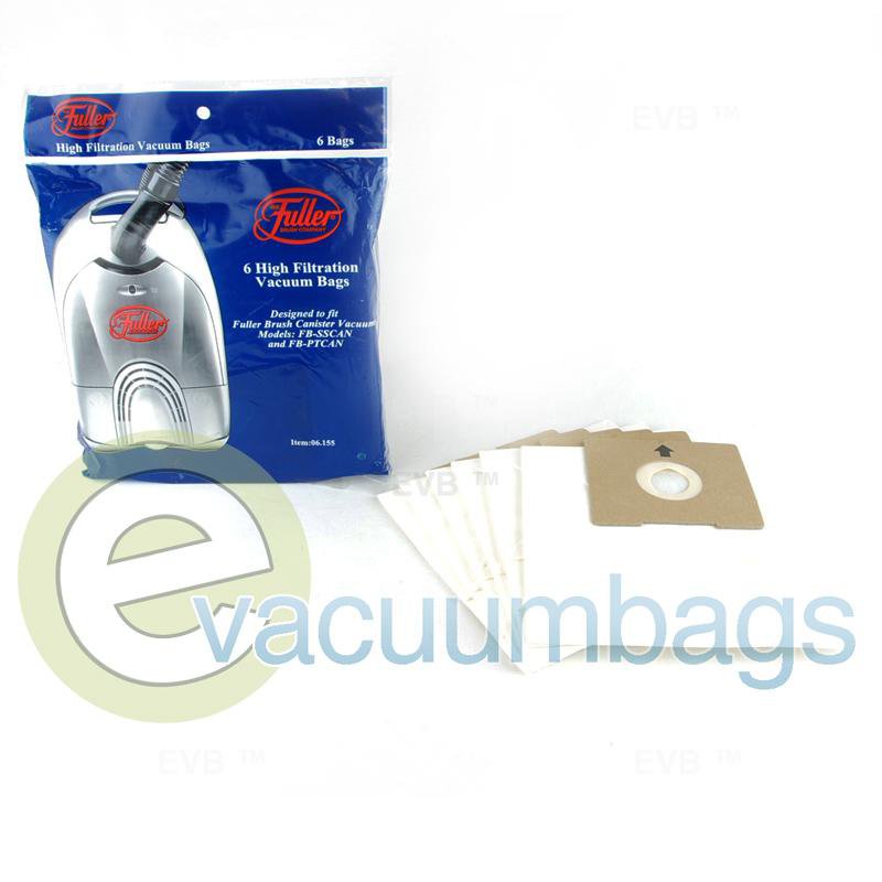 Fuller Brush FB-SSCAN FB-PTCAN Canister Paper Vacuum Bags 6 Pack 06.155 09-2424-06