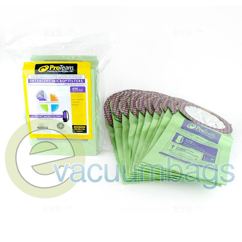ProTeam Super CoachVac CoachVac MegaVac Intercept Micro Filter Vacuum Bags 10 Pack 100331 14-2442-09