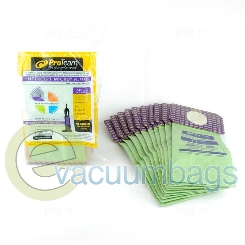 ProTeam ProForce and ProCare Upright Intercept Micro Filter Vacuum Bags 10 Pack  103483 14-2459-06