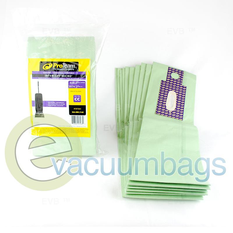 Oreck XL2000 Type CC Intercept Micro Vacuum Bags by ProTeam 10 Pack  107263 OR-1425
