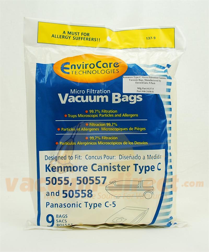 Panasonic Type C-5 Generic Vacuum Bags by EnviroCare 9 Pack 137-9 46-2438-01