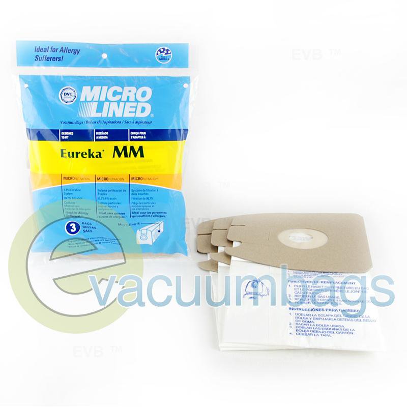 Eureka Style MM Micro Lined Canister Paper Vacuum Bags by DVC 3 Pack 448206 ER-1483