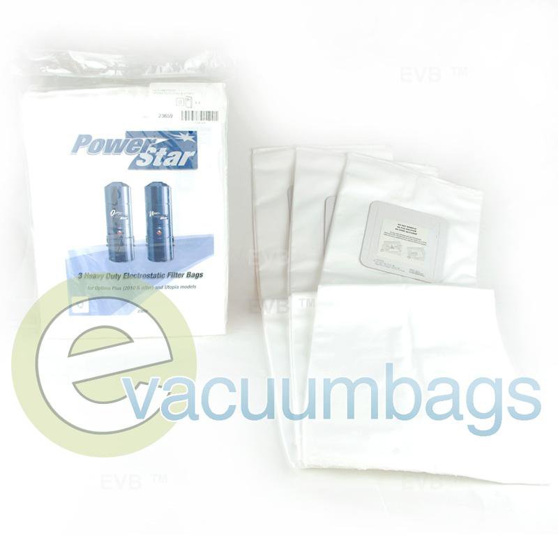 Power Star Utopia and Optima Plus New Style Model Filter Vacuum Bags 3 Pack 23659 PS-23659