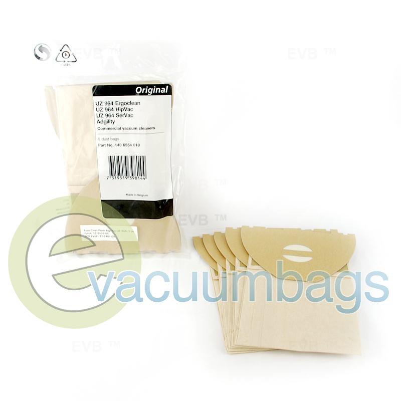 Advance Kent Euroclean Hip Vac UZ 964 Paper Vacuum Bags 5 Pack 33-2401-08 33-2401-08