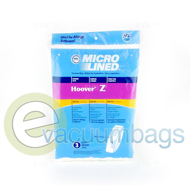 Hoover Style Z Micro-Lined Upright Paper Vacuum Bags by DVC Generic 3 Pack 437638 HR-1496