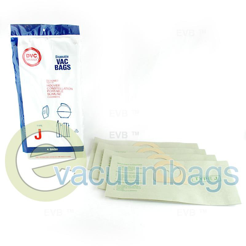 Hoover Style J Canister Paper Vacuum Bags by DVC 4 Pack 405396 40-2400-02
