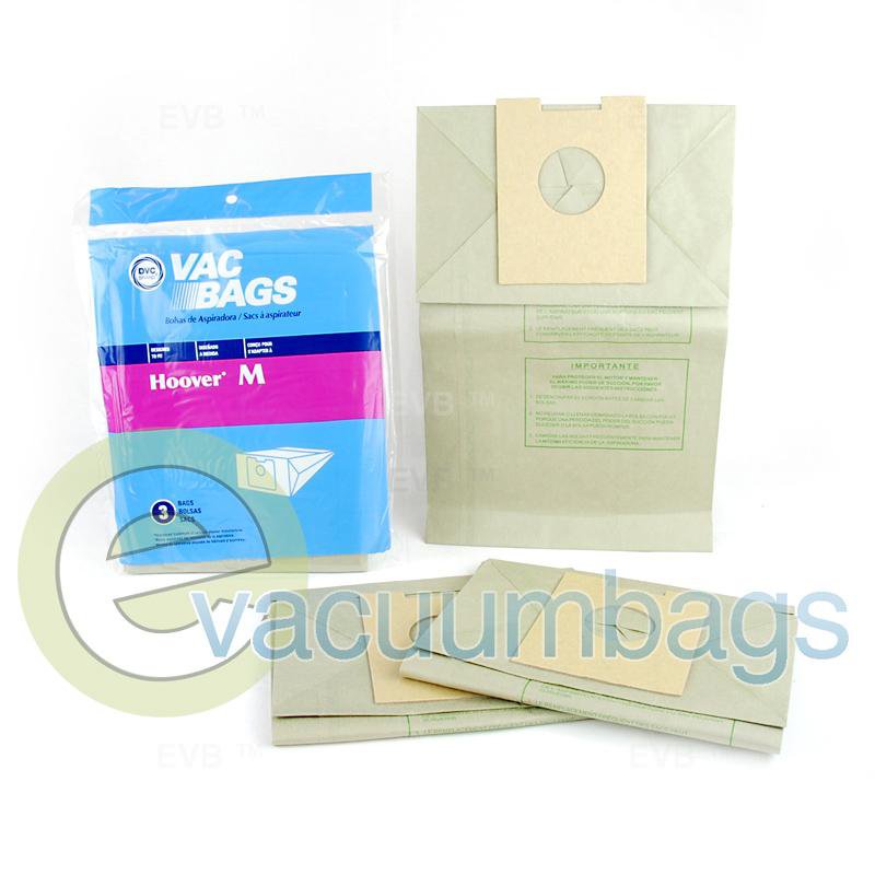 Hoover Style M Canister Paper Vacuum Bags by DVC Generic 3 Pack 406821 40-2435-08