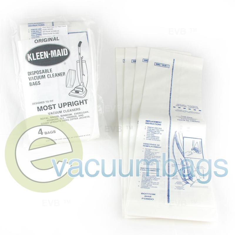 Kleen-Maid Type F&G Upright Paper Vacuum Bags 4 Pack 405299 52-2400-02