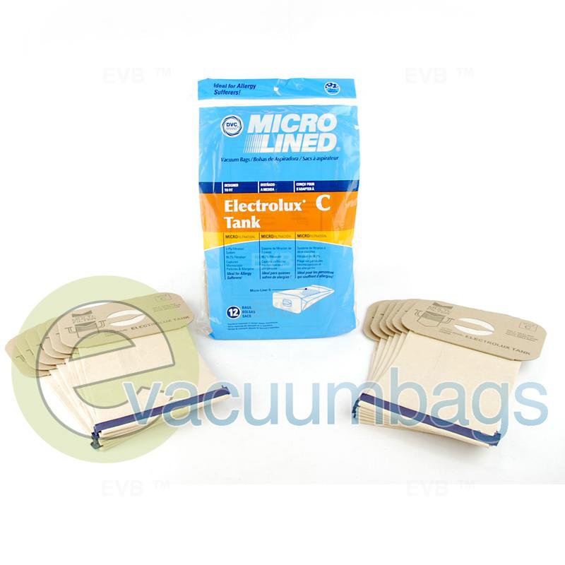 Electrolux Style C Micro-Lined Canister Paper Vacuum Bags by DVCGeneric 12 Pack 433837 EXR-1475