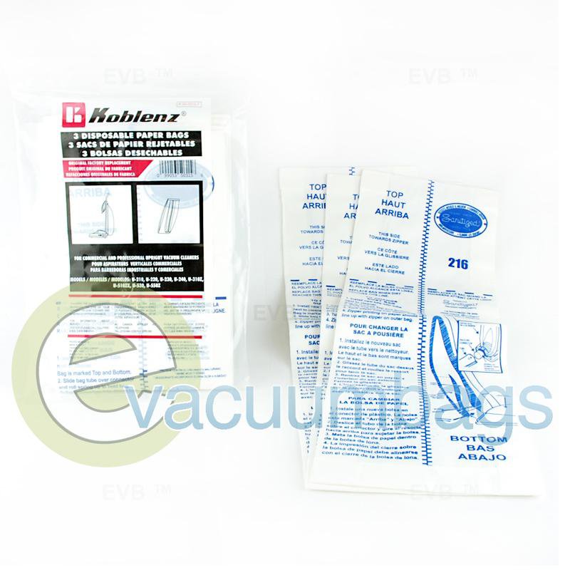 Koblenz U-310 U-510 Commercial and Professional Upright Paper Vacuum Bags 3 Pack 45-0315-7 45-0315-7