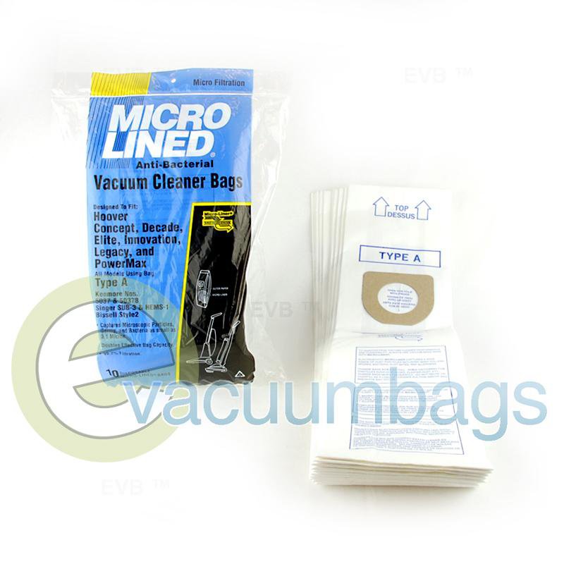 Hoover Style A Micro-Lined Upright Paper Vacuum Bags by DVC Generic 10 Pack 456748 38-2441-01