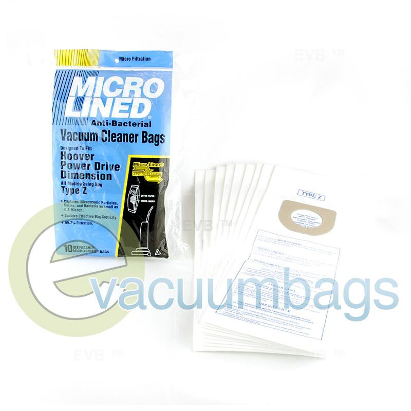 Hoover Style Z Upright Micro-Lined Paper Vacuum Bags by DVC Generic 10 Pack 456764 HR-1496-10