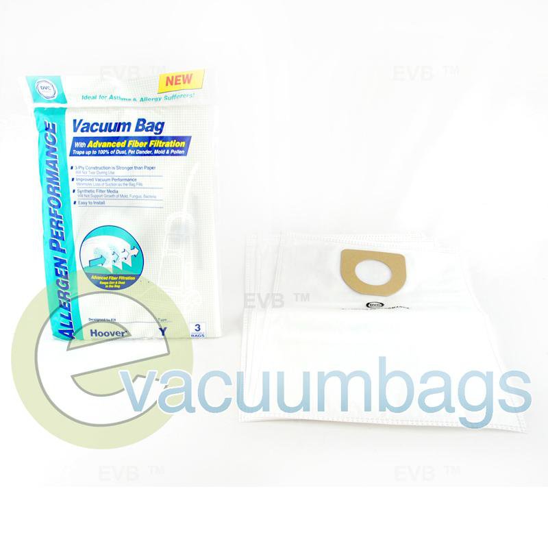 Hoover Type Y Allergen Performance Upright Paper Vacuum Bags 3 Pack 464694 HR-1495A