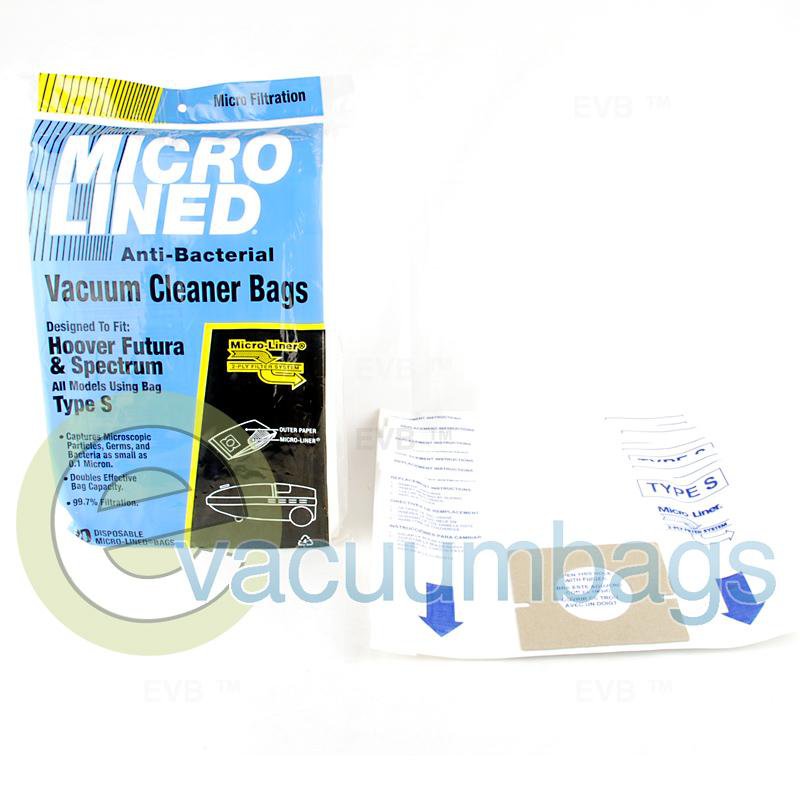 Hoover Type S Futura Spectrum Canister Paper Vacuum Bags by DVC 10 Pack 465577 HR-1489-10