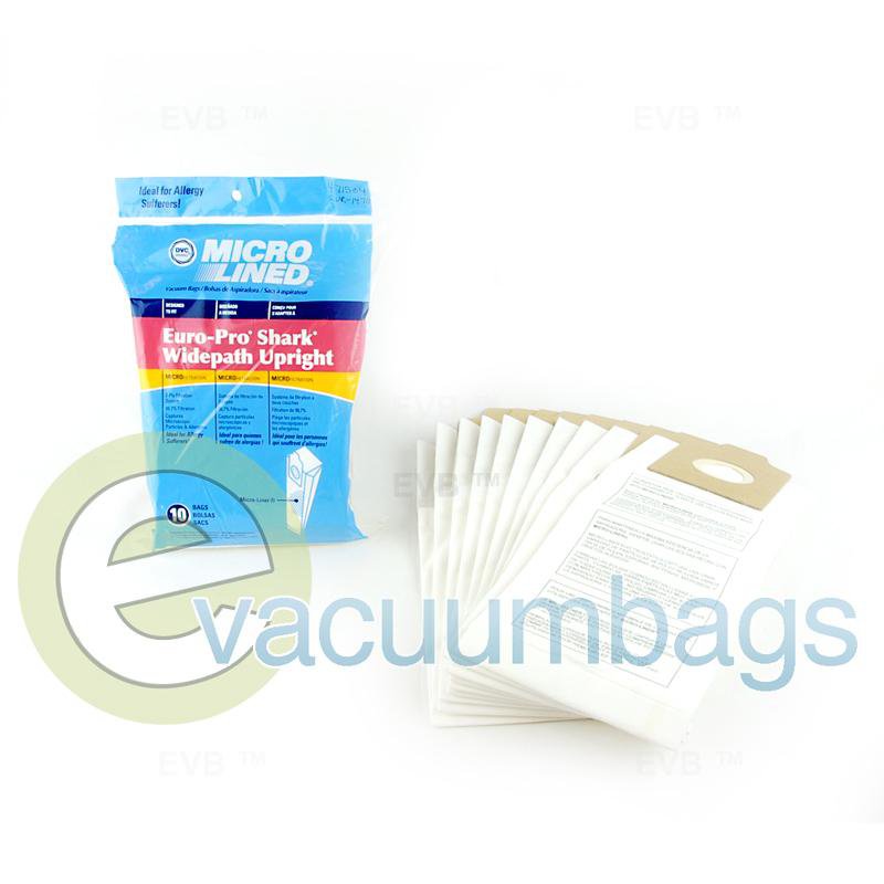 Shark Euro-Pro Widepath Upright Vacuum Bags by DVC 10 Pack  471534 EUR-1470