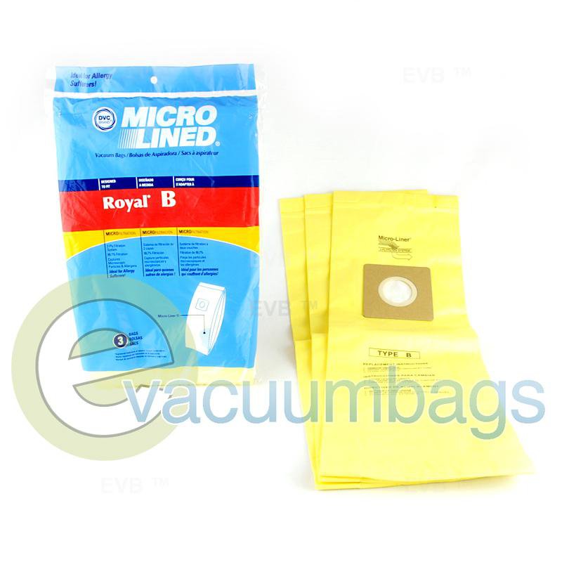 Royal Type B Micro-Lined Upright Paper Vacuum Bags by DVC 3 Pack  471666 ROR-1472