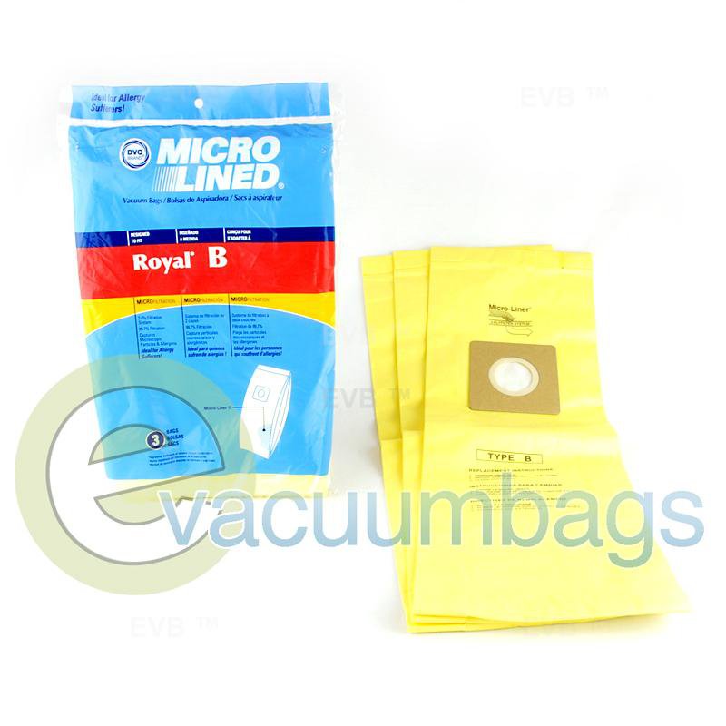 Royal Type B Micro-Lined Upright Paper Vacuum Bags by DVC 3 Pack 471666 ROR-1472