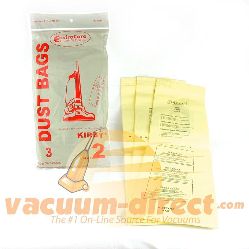 Kirby Style 2 Heritage Upright Series Vacuum Bags by Envirocare 3 Pack 837SW 48-2430-02