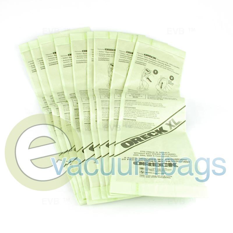 Oreck XL Upright Hypo-Allergenic Paper Vacuum Bags 9 Pack 8000-9DW 59-2400-08