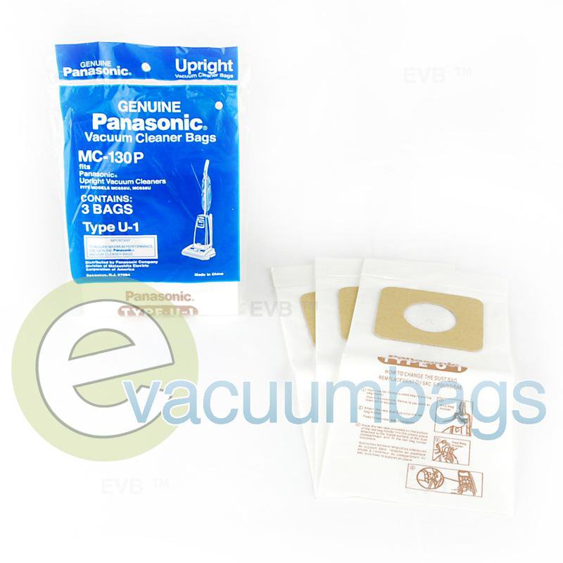 Panasonic Type U-1 Genuine Upright Paper Vacuum Bags 3 Pack MC130P 61-2415-04