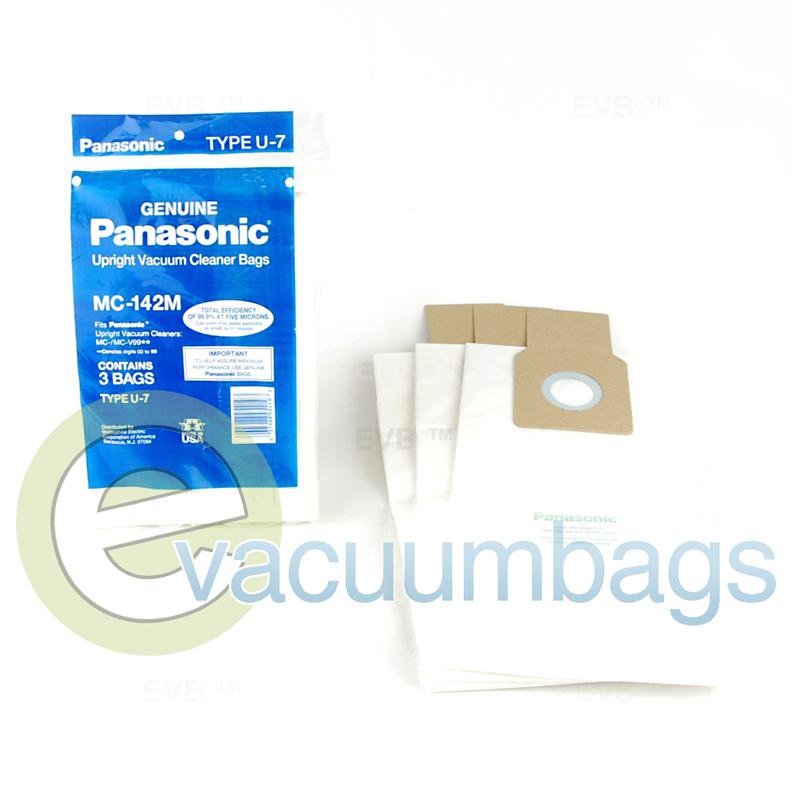 Panasonic Type U-7 Upright Paper Vacuum Bags 3 Pack MC-142M 61-2429-01