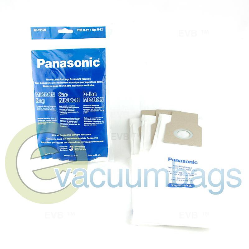 Panasonic Type U-12 Paper Vacuum Bags 3 Pack MC-V155M 61-2440-09