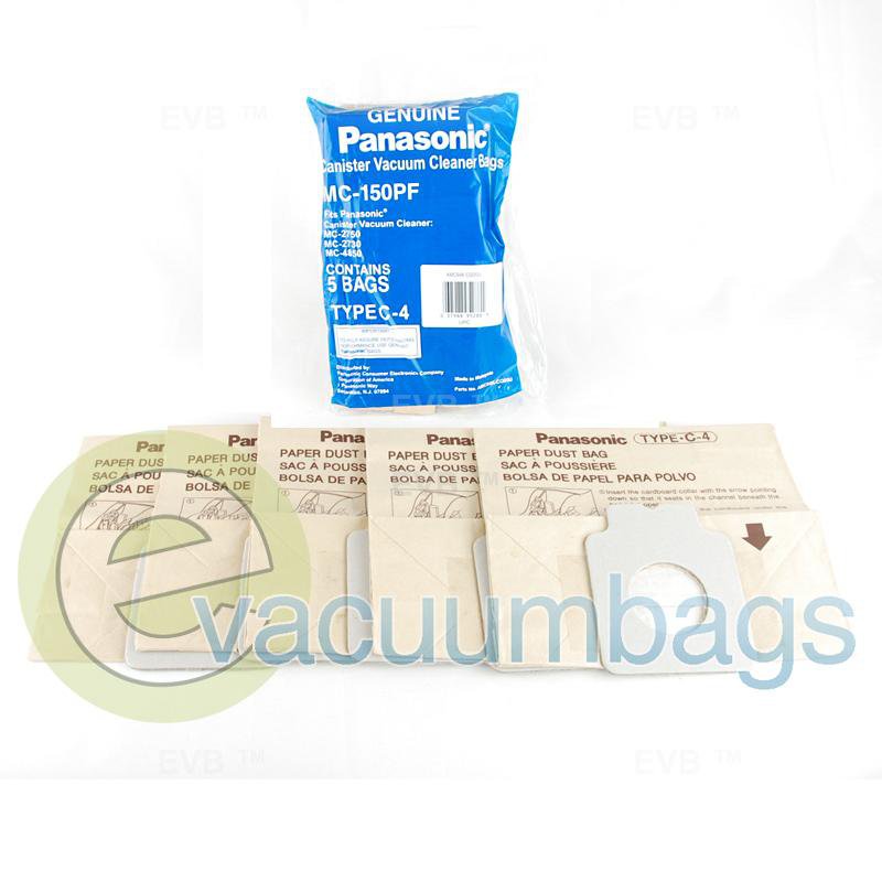 Panasonic Type C-4 MC-150PF Canister Paper Vacuum Bags 5 Pack MC-150PF 63-2420-01
