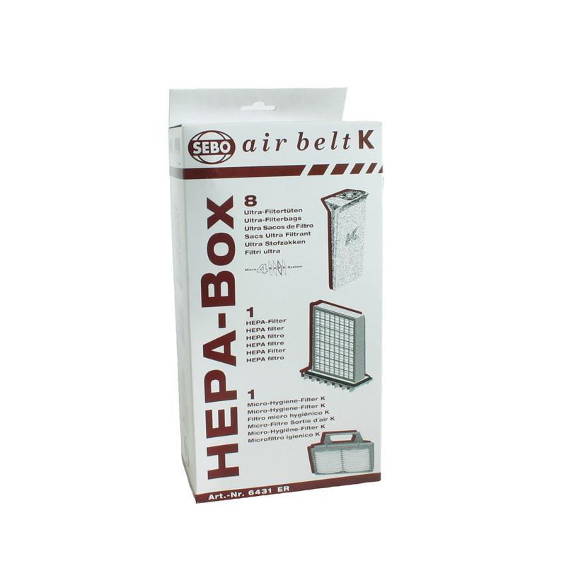 SEBO Airbelt K Series HEPA Service Box Bags & Filters 6431ER