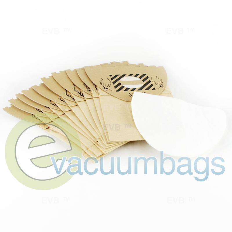 Euroclean & Kent BackPack Paper Vacuum Bags 10 Bags + 1 Filter 654 654