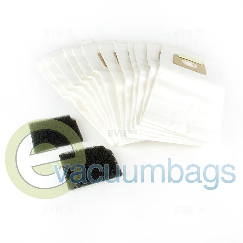 Nobles V-SMU-14 Upright Paper Vacuum Bags 12 Pack + 2 Filters 9007744 9007744