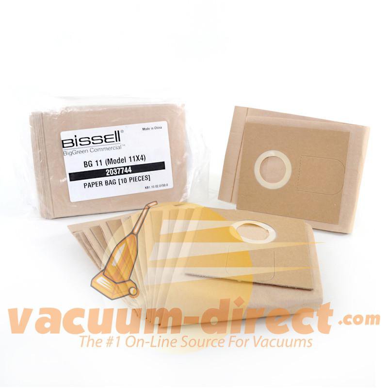 Bissell 11x4 Big Green Commercial BG11 Bagged Upright Vacuum Bags 10 Pack B-203-7744