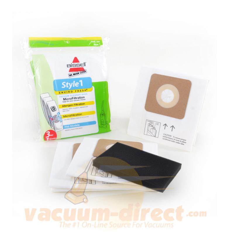 Bissell Style 1 Enviro Fresh MicroFiltration 3550 Series Vacuum Bags and Filter Set 19-2405-03