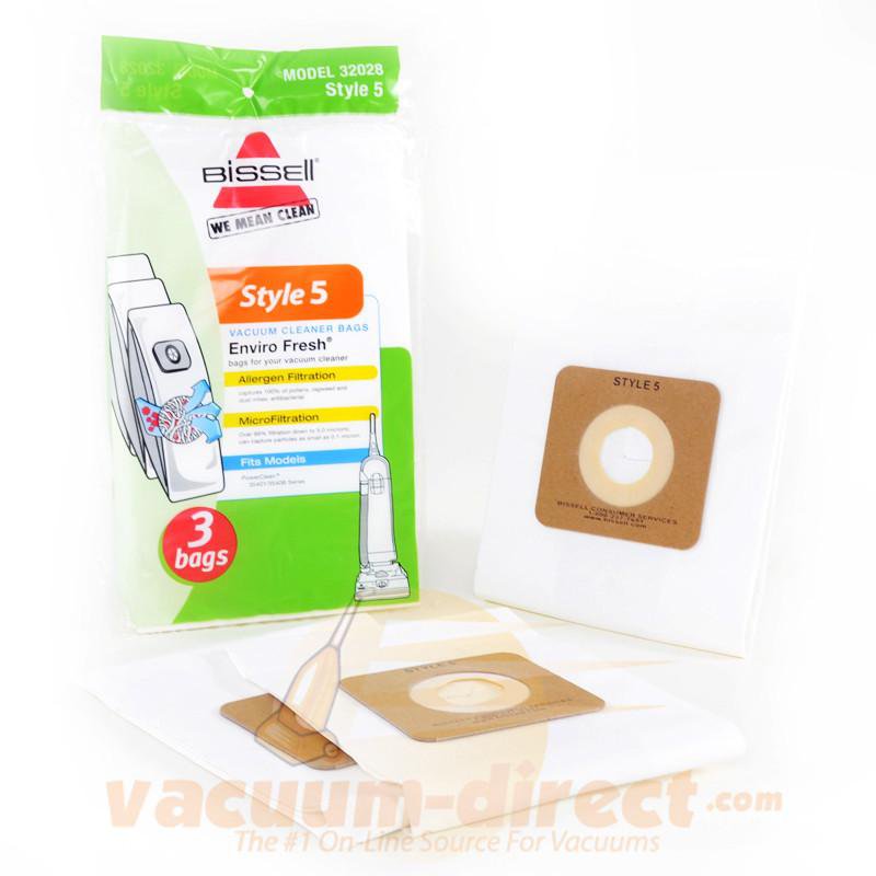 Bissell Style 5 Enviro Fresh Vacuum Bags for PowerClean 35401 and 35408 Series 3 Pack 19-2410-03