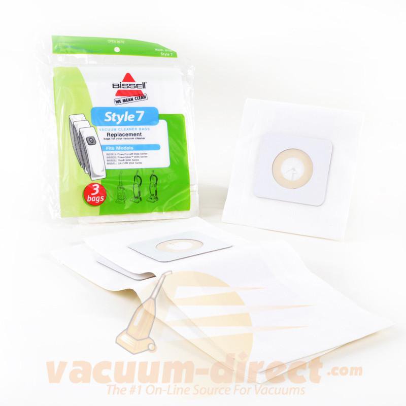 Bissell Style 7 Vacuum Bags for Bissell PowerForce and PowerGlide 3 Pack 19-2413-05