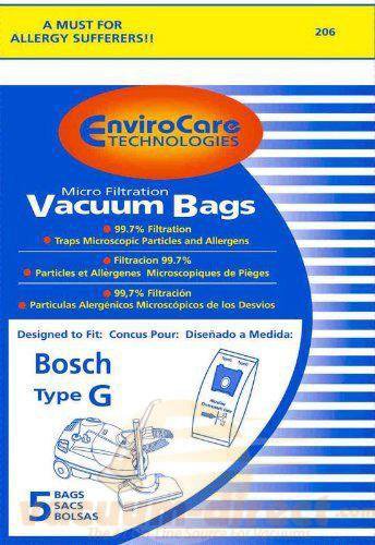 Bosch Type G Microlined Paper Vacuum Bags by EnviroCare 5 Pack  206 02-2400-09