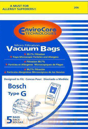 Bosch Type G Microlined Paper Vacuum Bags by EnviroCare 5 Pack 206 02-2400-09