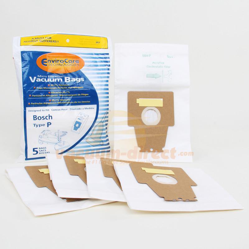 Bosch Type P Microlined Vacuum Bags by EnviroCare 5 Pack 207 02-2402-03