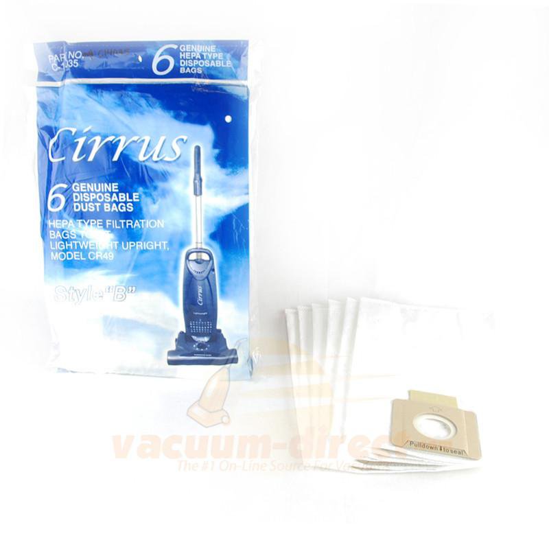 Cirrus Style B HEPA Vacuum Bags 6 Pack C-14035