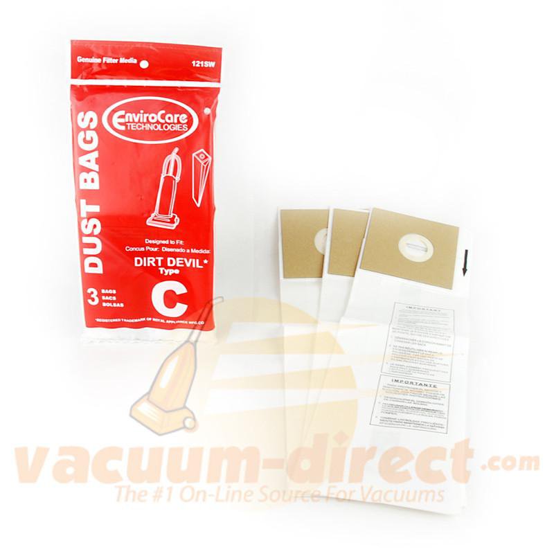 Dirt Devil Type C Generic EnviroCare Vacuum Bags 3 Pack 121SW 80-2414-09