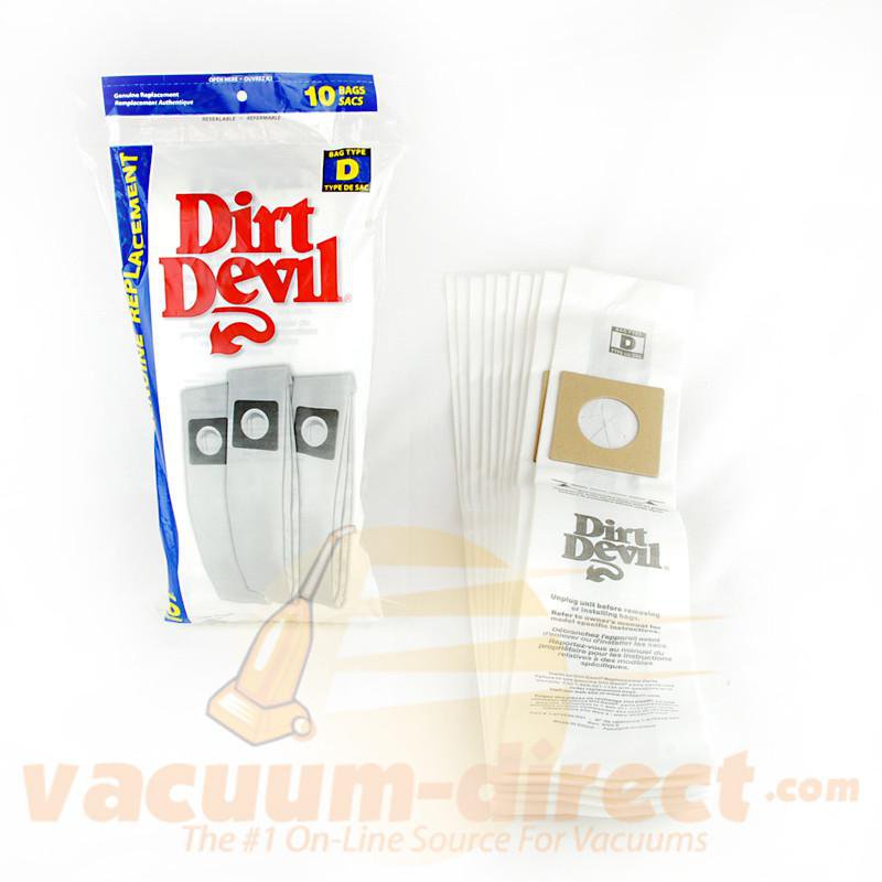 Dirt Devil Type D Vacuum Bags for Featherlite Series 10 Pack 81-2412-08