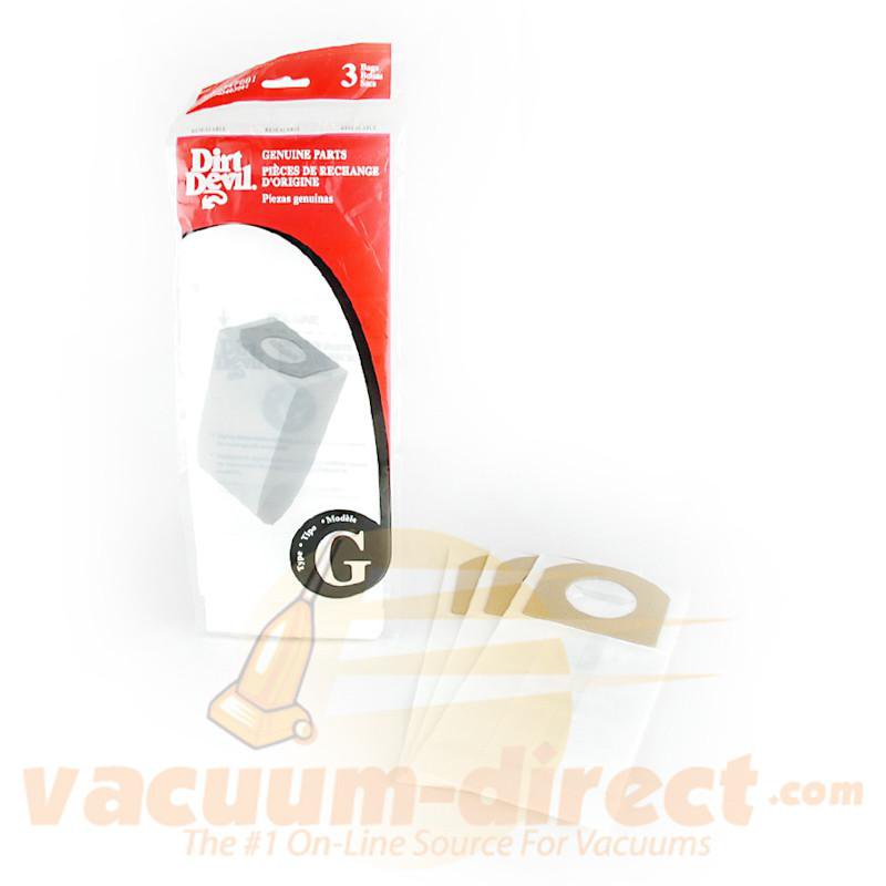 Dirt Devil Type G Disposable Vacuum Bags for H& Vacs 3 Pack RO-010347