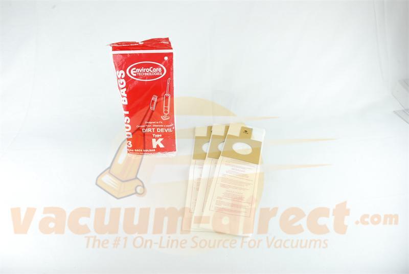 Dirt Devil Type K Generic Vacuum Dust Bags by EnviroCare 3 Pack 120SW ROR-14455