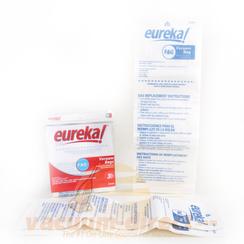 Eureka F & G Upright Vacuum Bags 3 Pack 21-2400-02