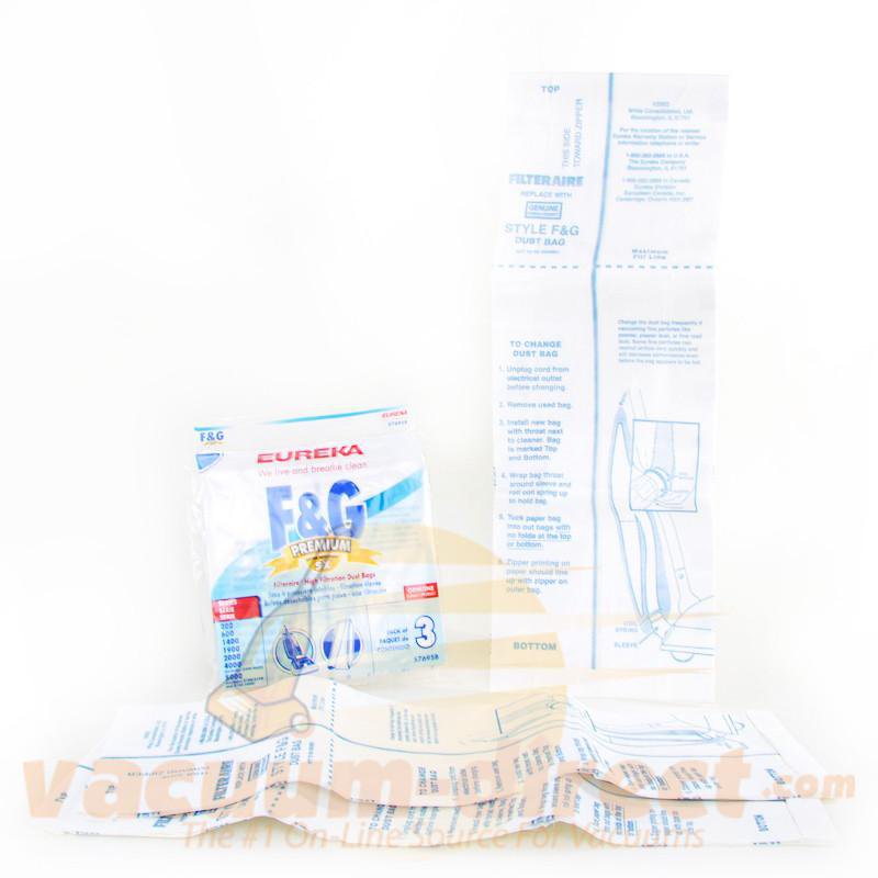 Eureka Style F & G Filteraire Premium Vacuum Bags 3 Pack 21-2402-05