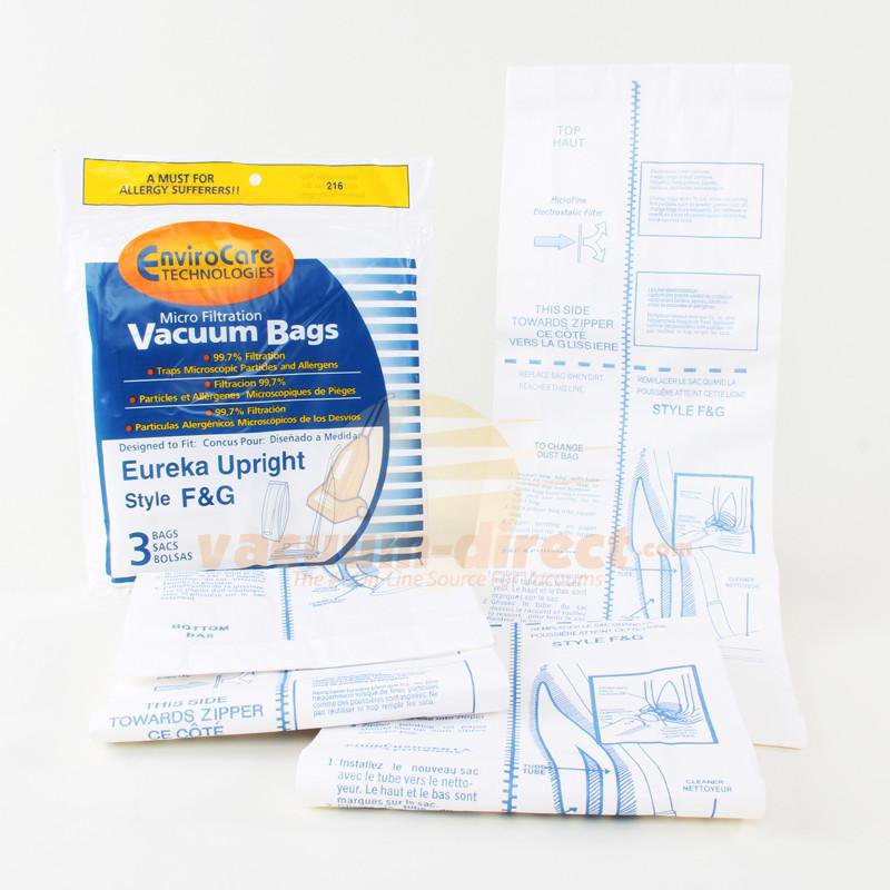 Eureka Style F & G Micro Filtration EnviroCare Vacuum Bags 3 Pack 216 20-2403-09