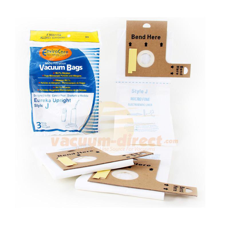 Eureka Style J Generic Micro Filtration Vacuum Bags by Envirocare 3 Pack 309 20-2437-07