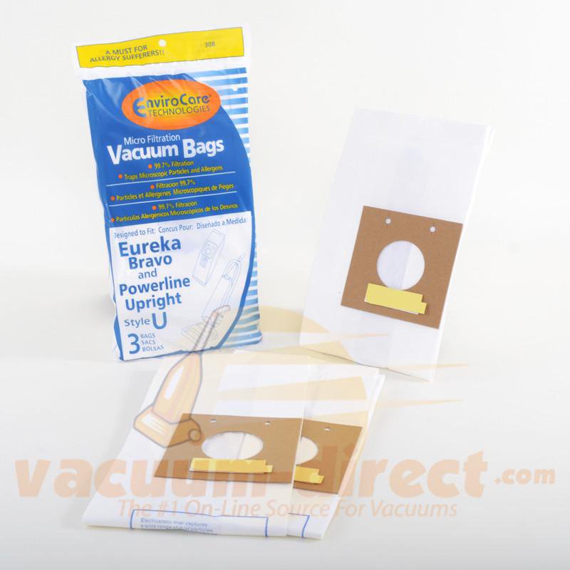 Eureka Style U Bravo Powerline EnviroCare Vacuum Bags 3 Pack 308 20-2418-01