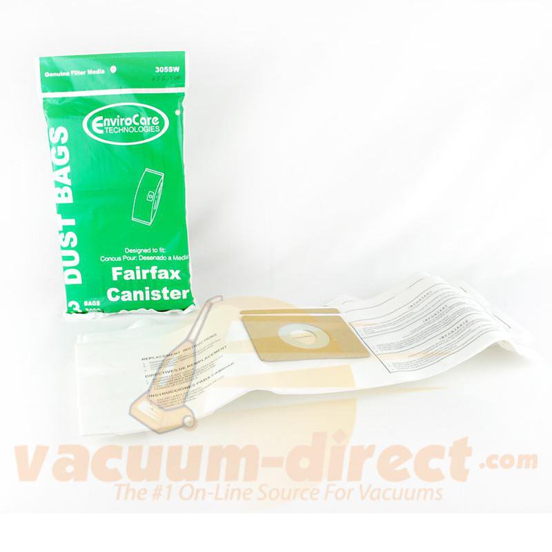 Fairfax Canister Generic Vacuum Bags by EnviroCare 3 Pack  305SW FFR-1405