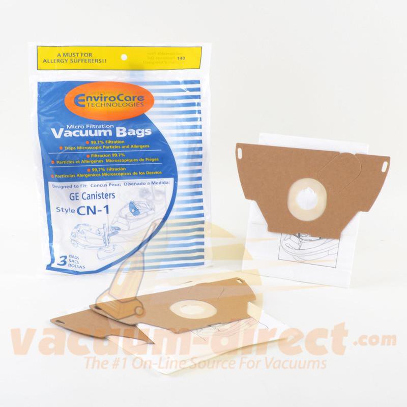 General Electric Style CN-1 Generic Canister Vacuum Bags by EnviroCare 3 Pack 140 36-2438-09