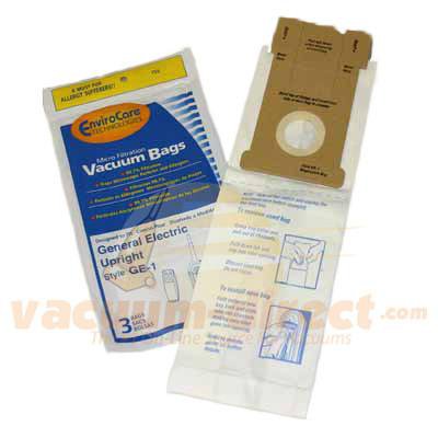 General Electric Style GE-1 & Eureka HP-1 Generic Vacuum Bags by EnviroCare 3 Pack 155 36-2437-01